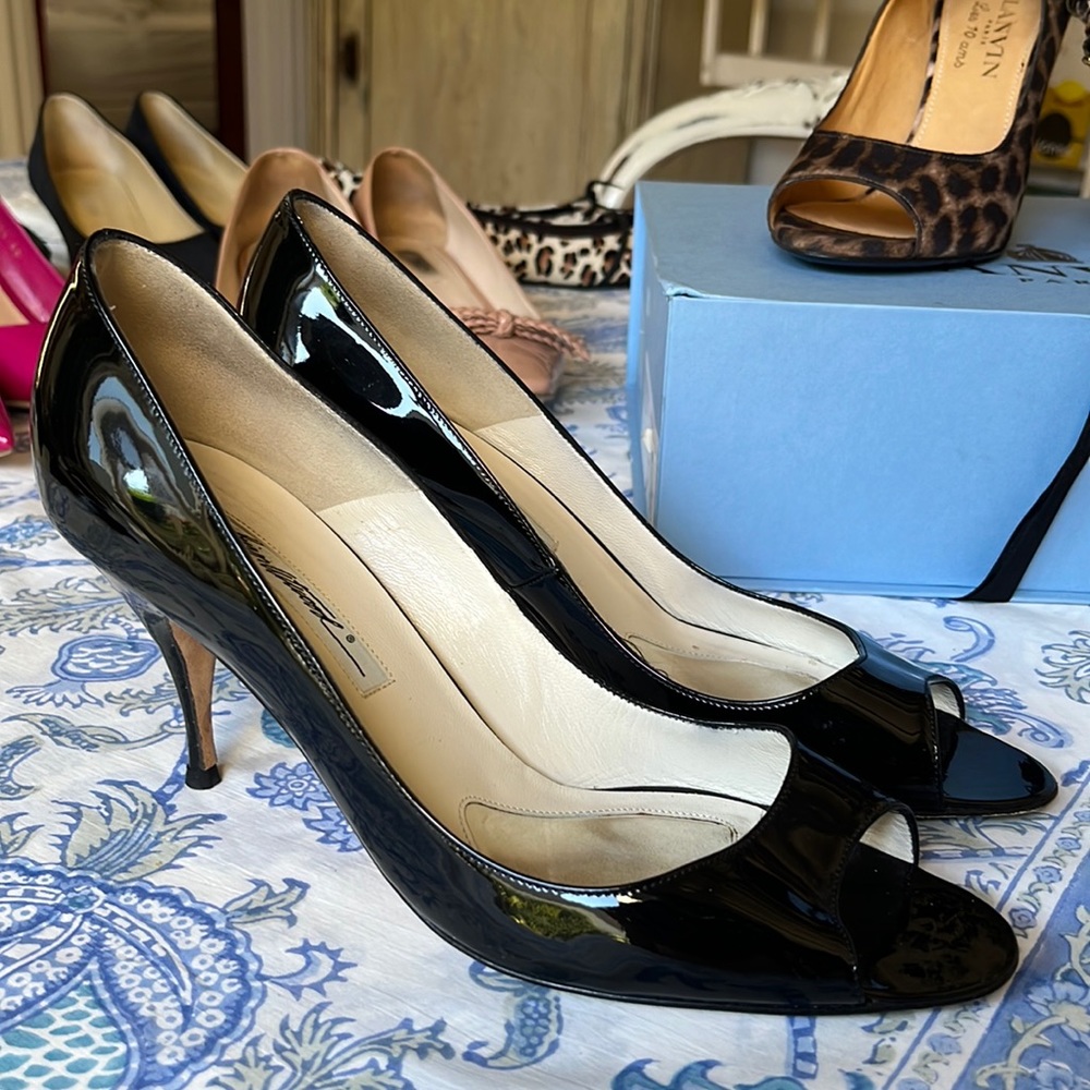 Brian Atwood Patent Peep Toe Pump